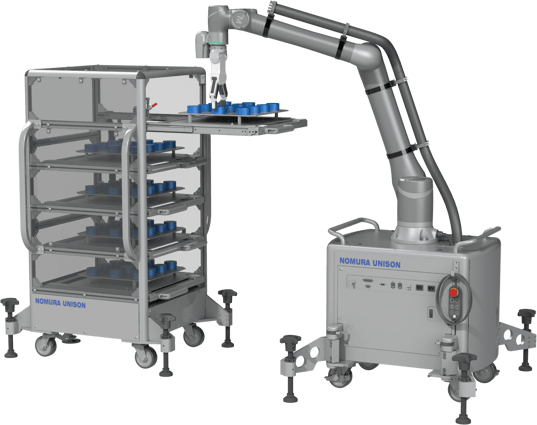 協働ロボット、ワーク給除材ロボットシステム N-RobotCart